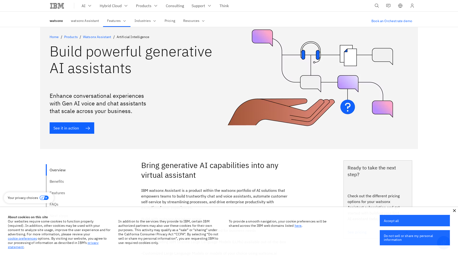 IBM watsonx Assistant Screenshot 1