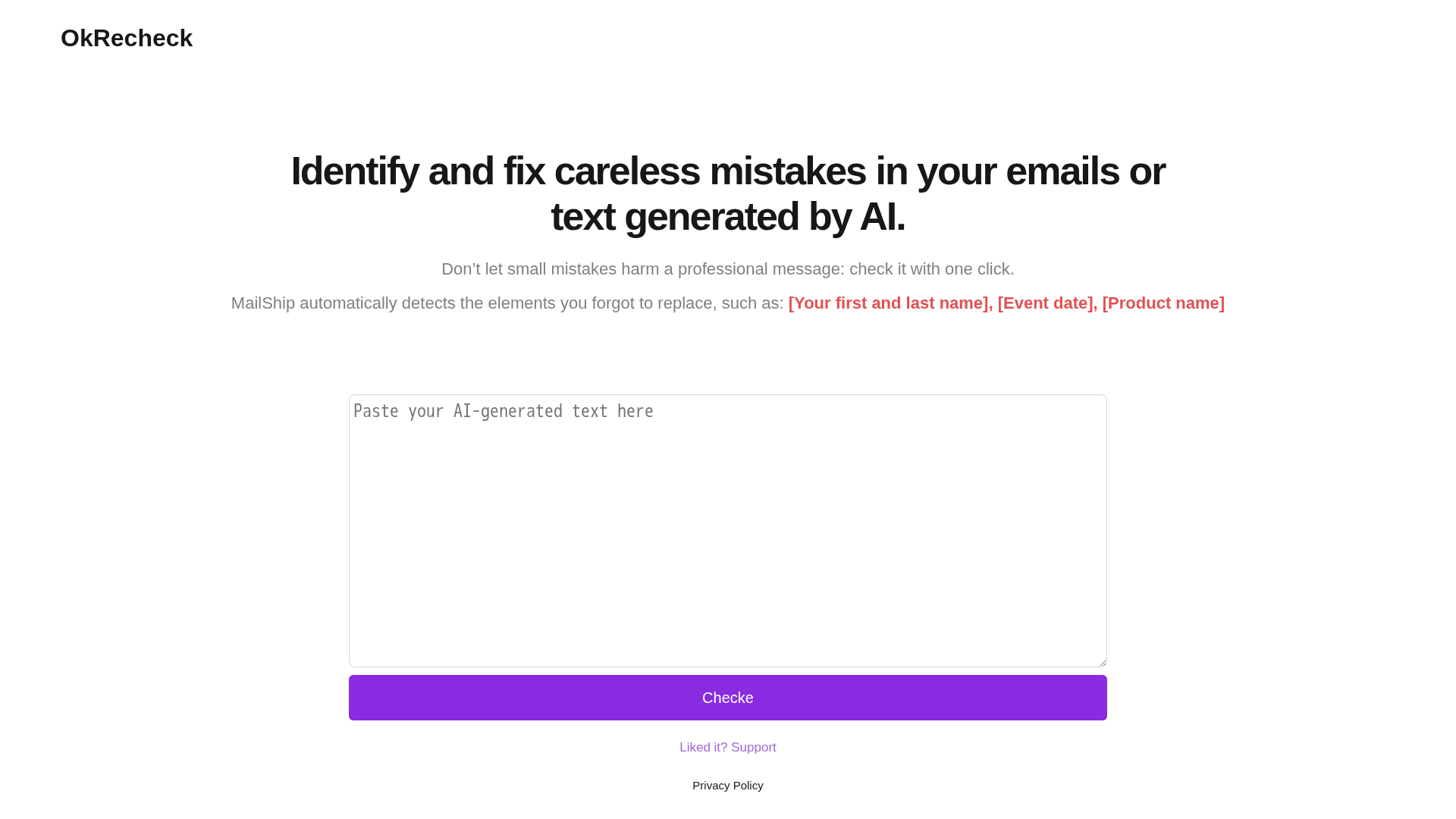 OkRecheck Screenshot