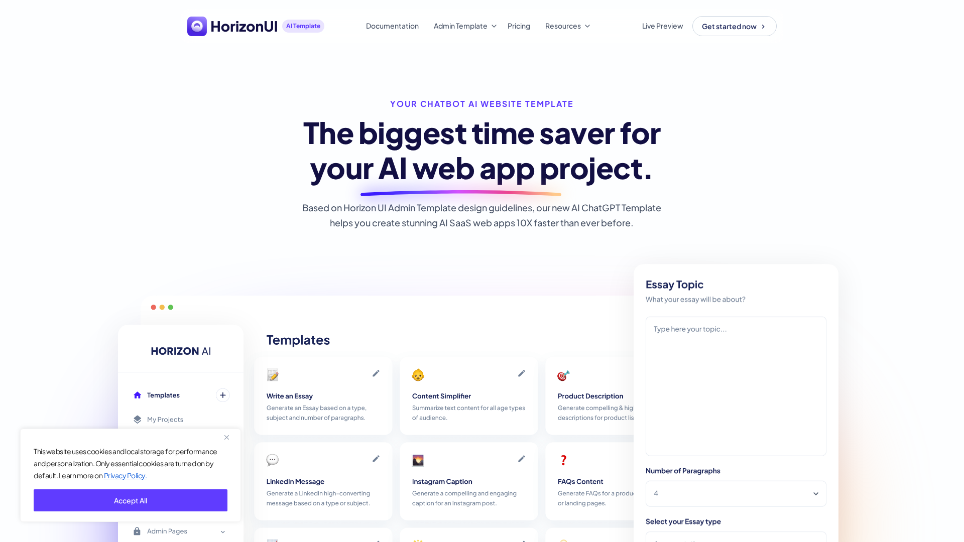 Horizon AI Template Screenshot 1