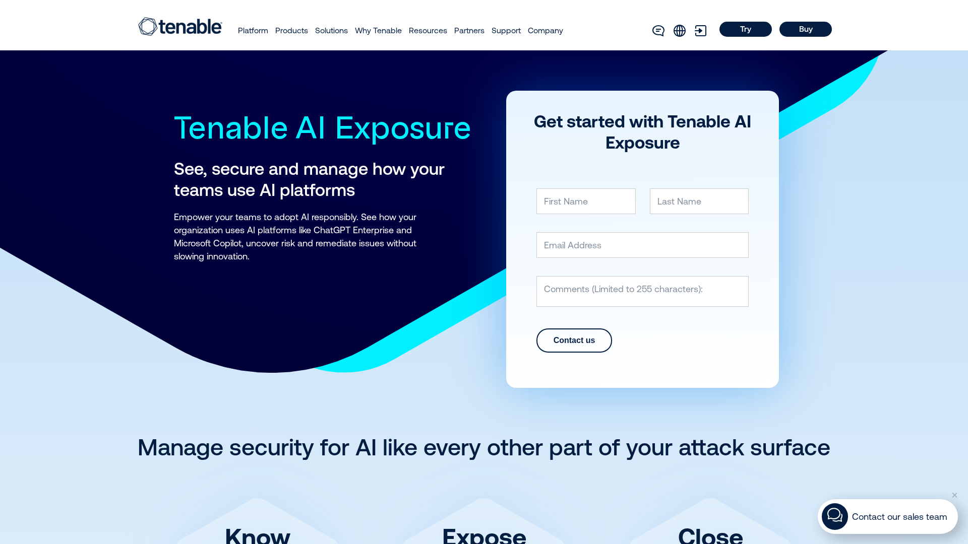 Apex (apexhq.ai) — Tenable AI Exposure Screenshot