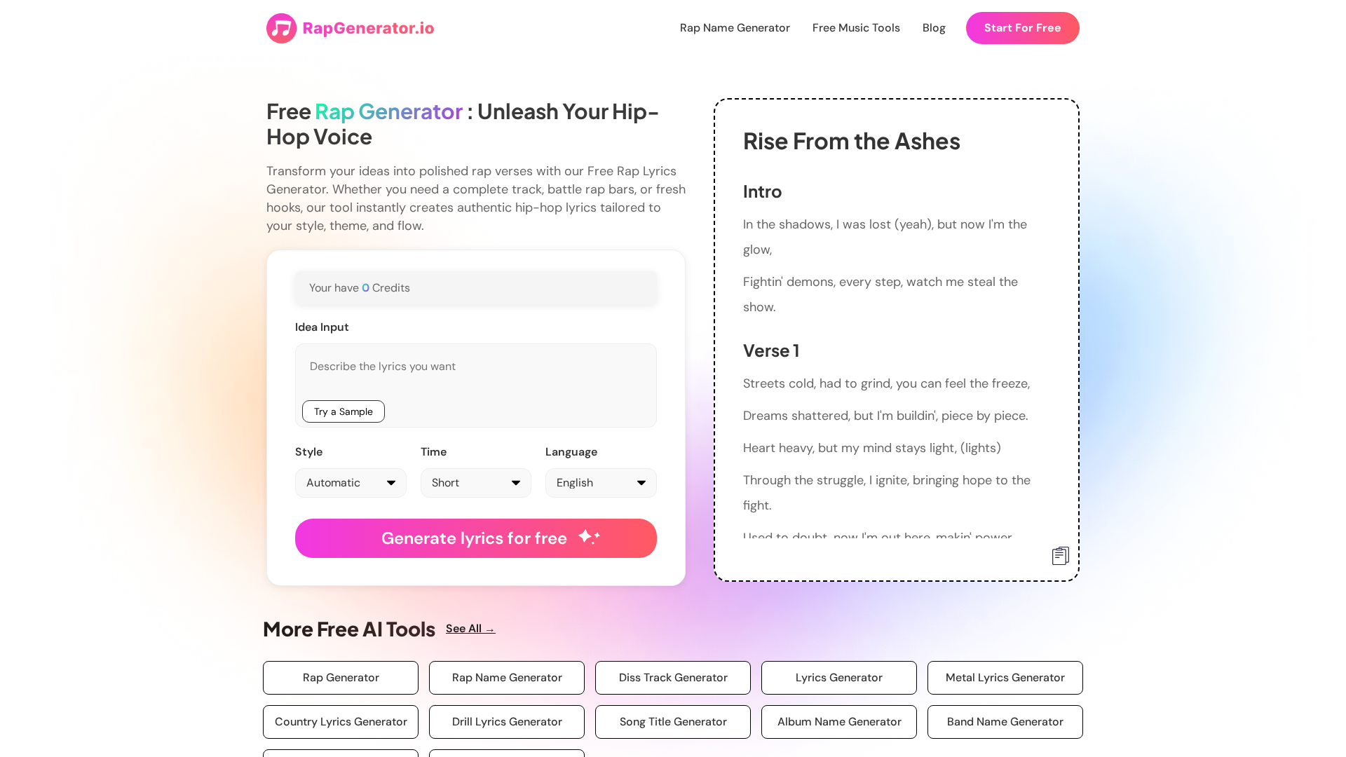 Rap Generator Screenshot