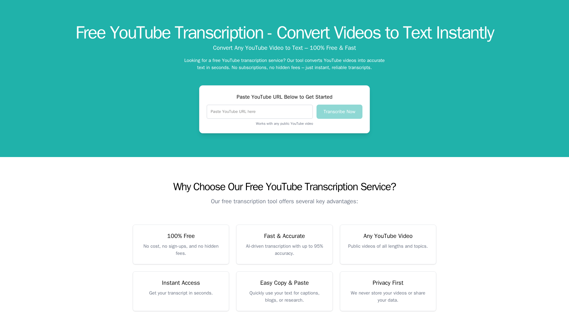 youtube transcript generator Screenshot