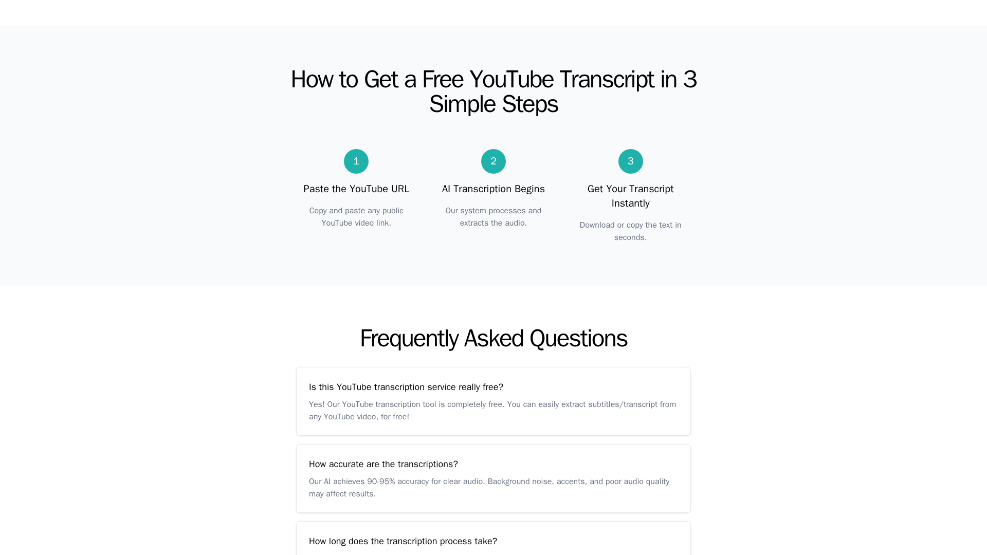youtube transcript generator Screenshot 1