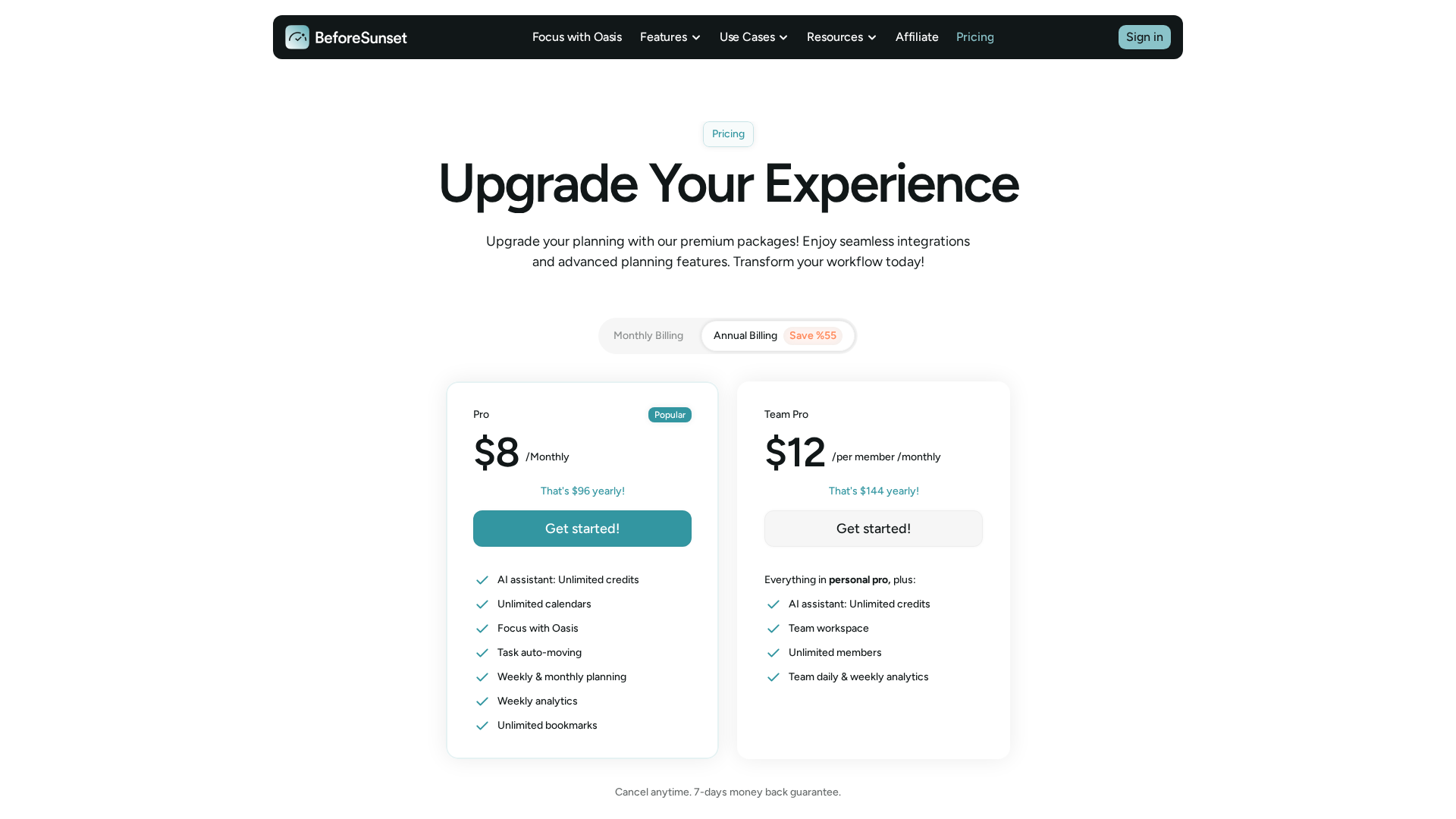 BeforeSunset.ai Screenshot 1