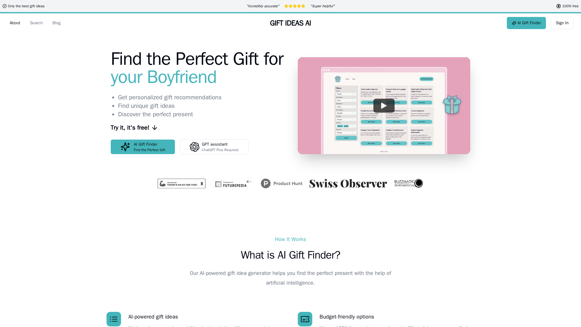 Gift Ideas AI Screenshot