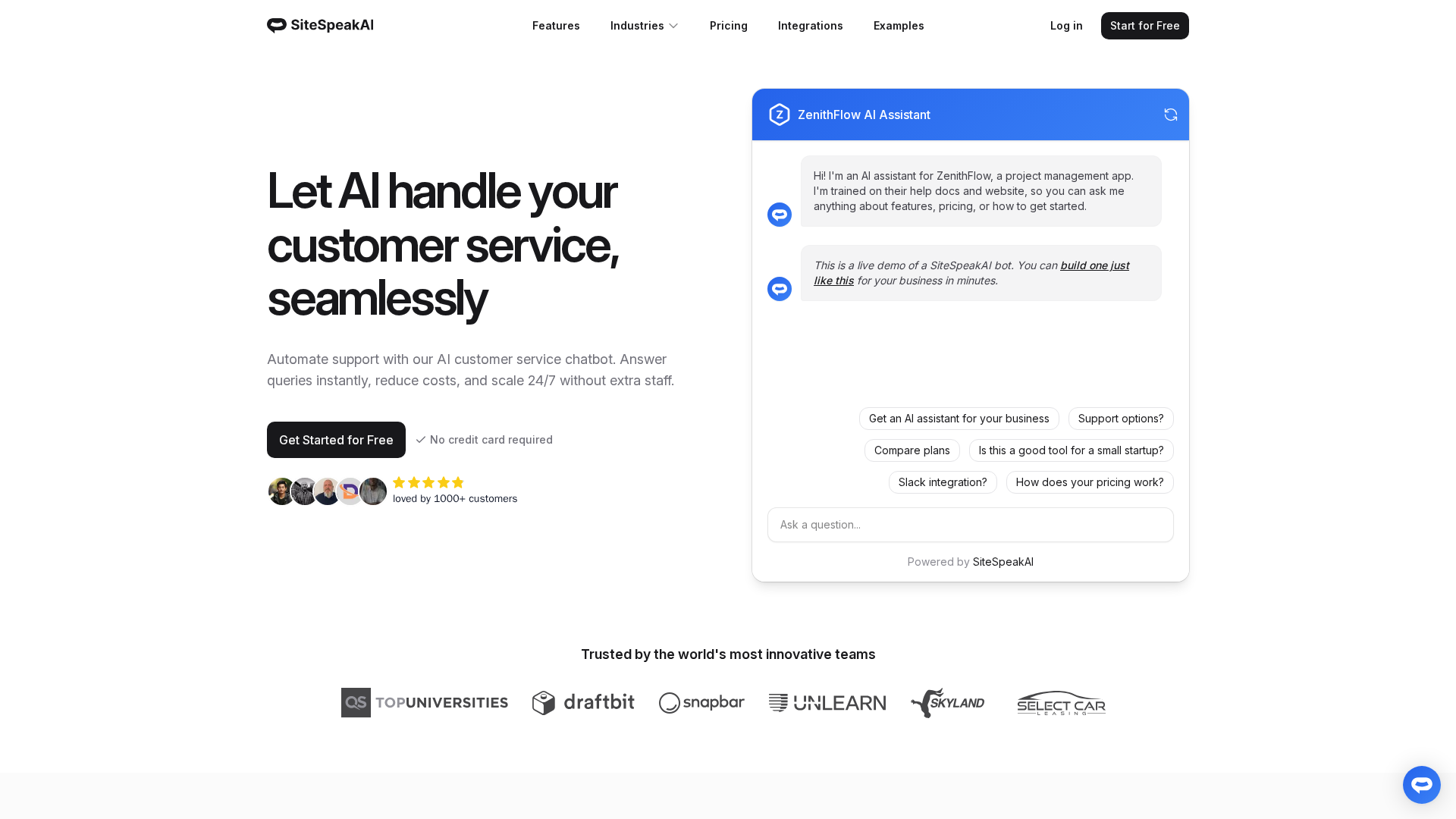 SiteSpeakAI Screenshot