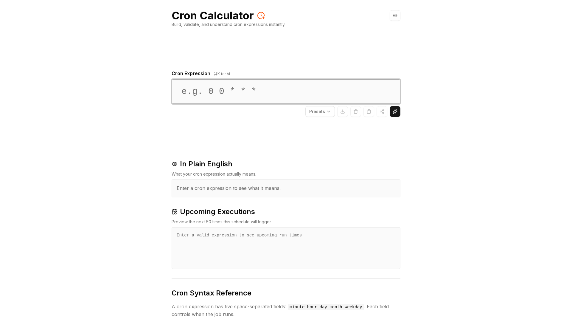 Cron Calculator Screenshot