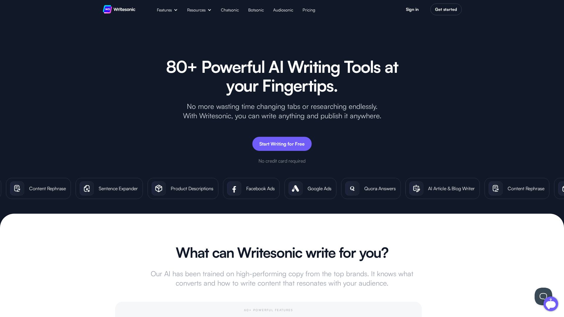 Writesonic Screenshot 1