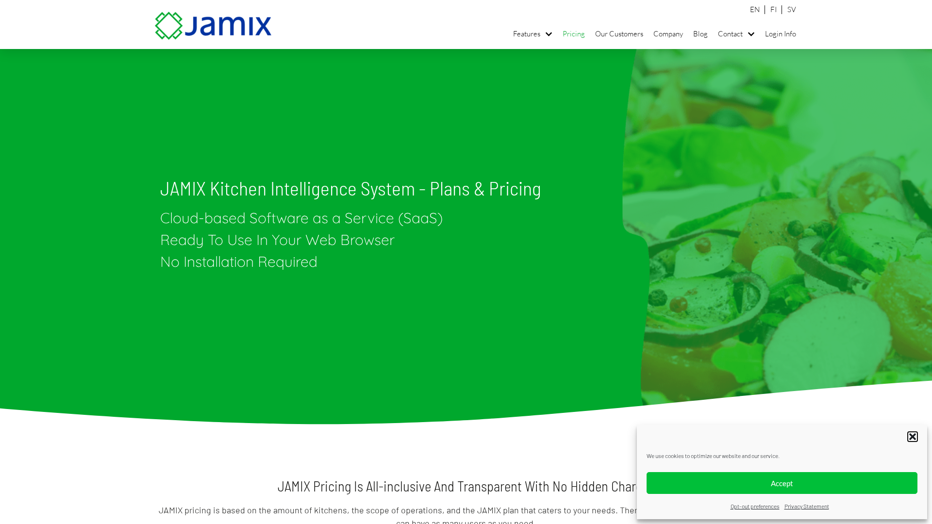 JAMIX Kitchen Intelligence System Screenshot 1