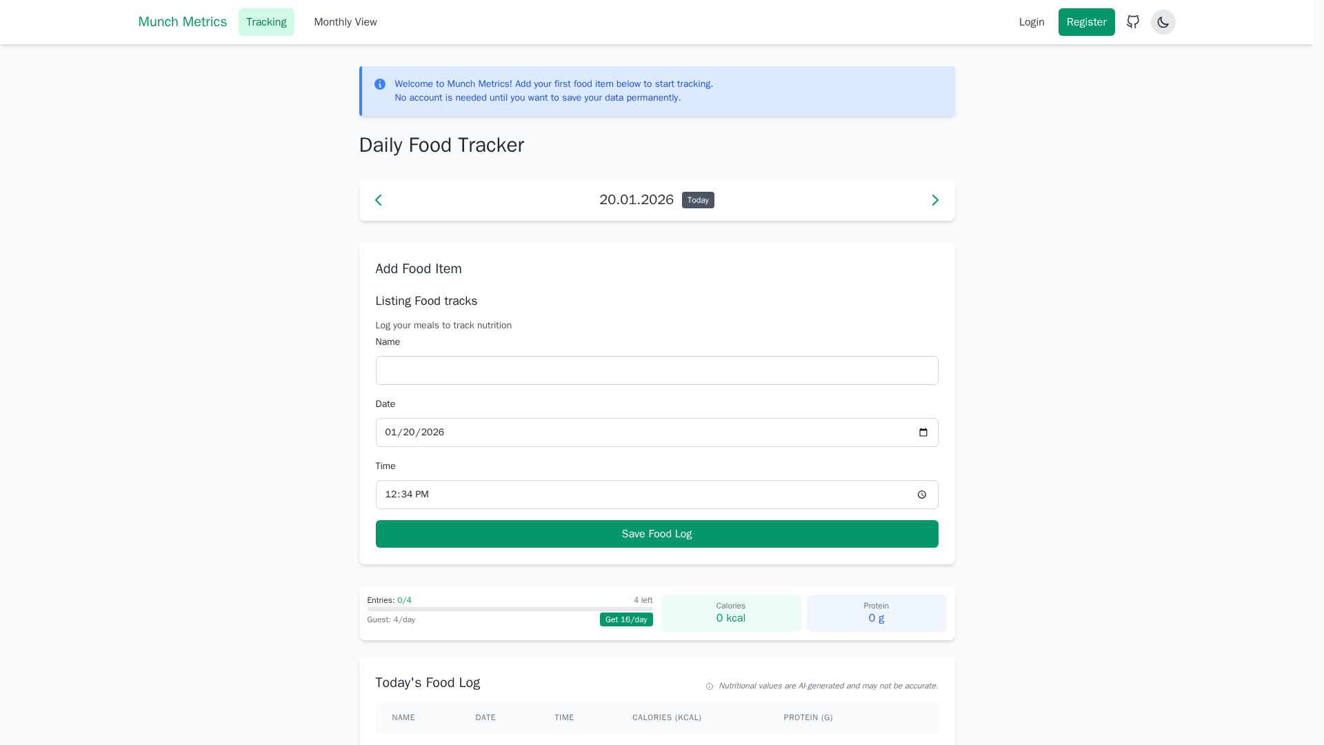 Munch Metrics Screenshot