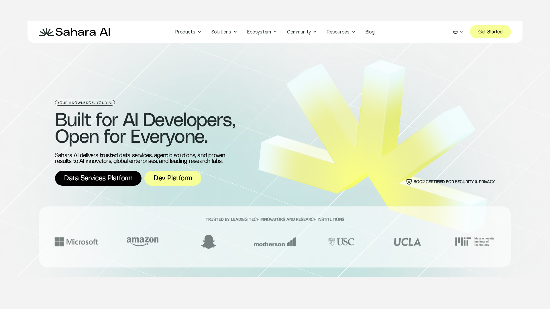 Sahara AI Screenshot