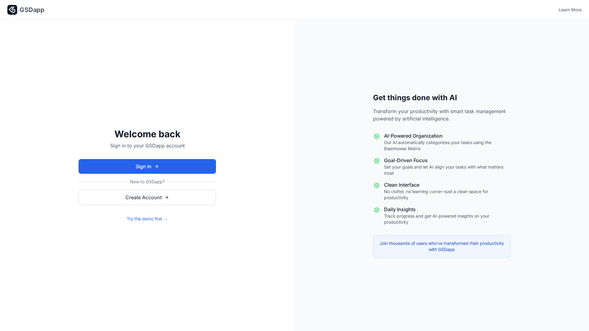 GSDapp (v1.0) Screenshot