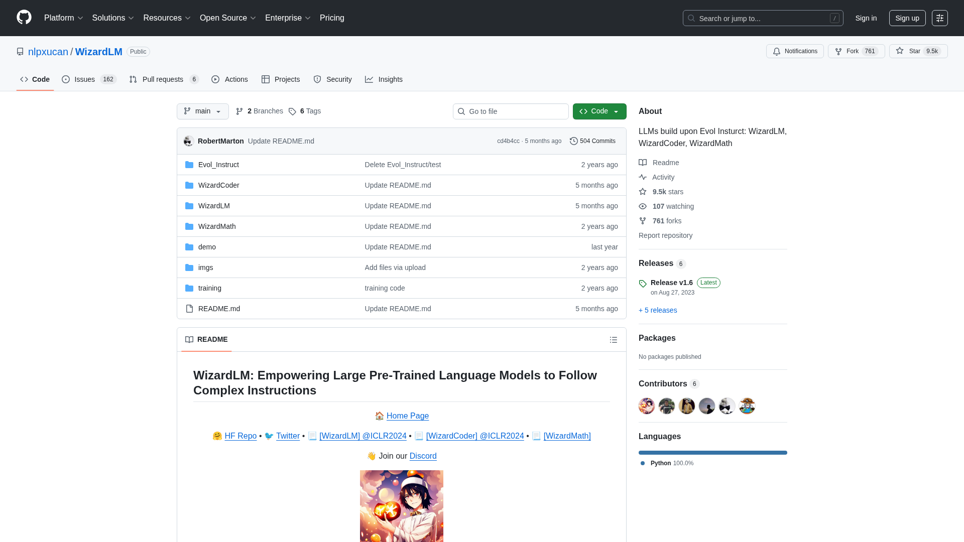 nlpxucan/WizardLM Screenshot