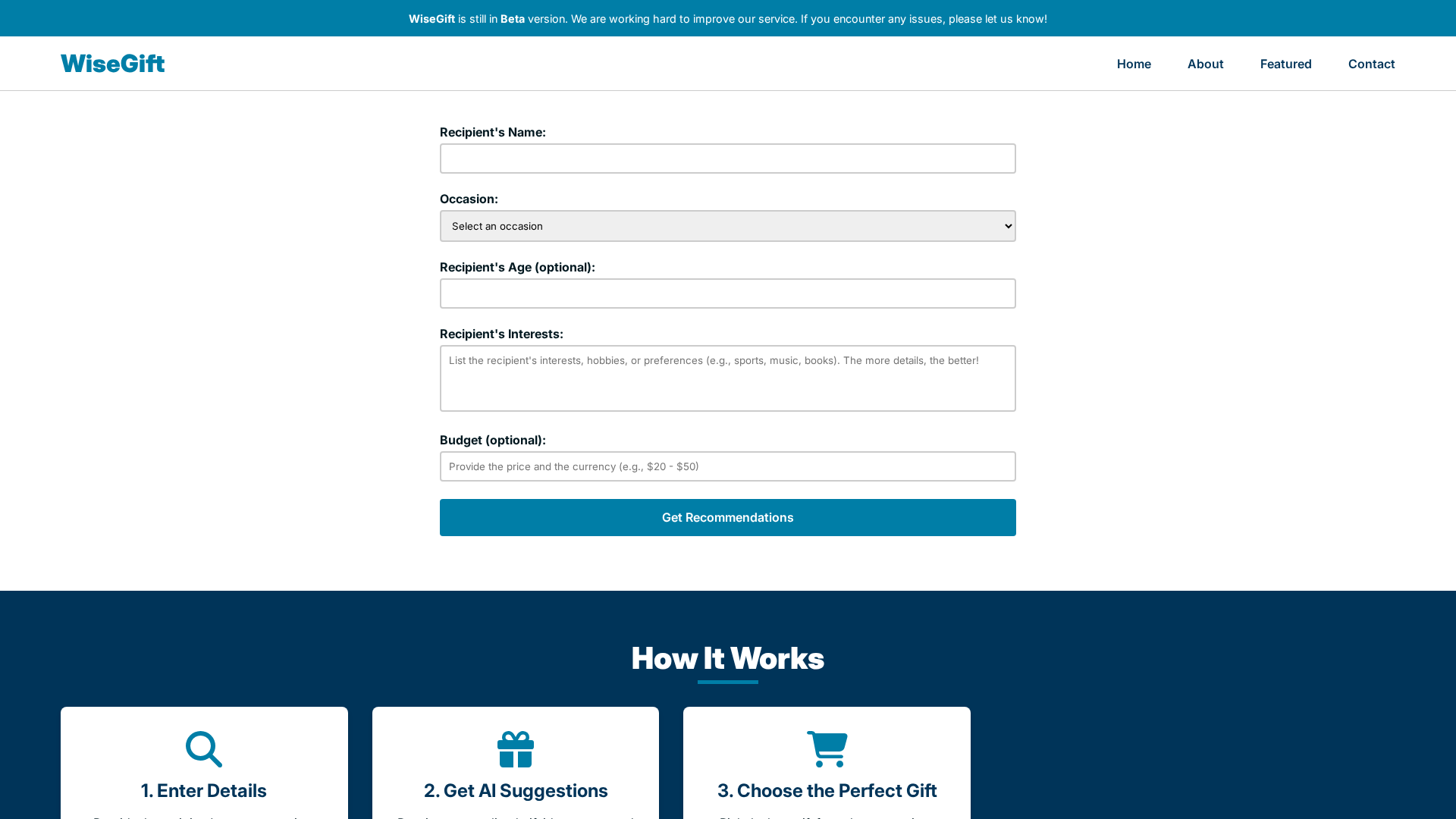 WiseGift Screenshot 1